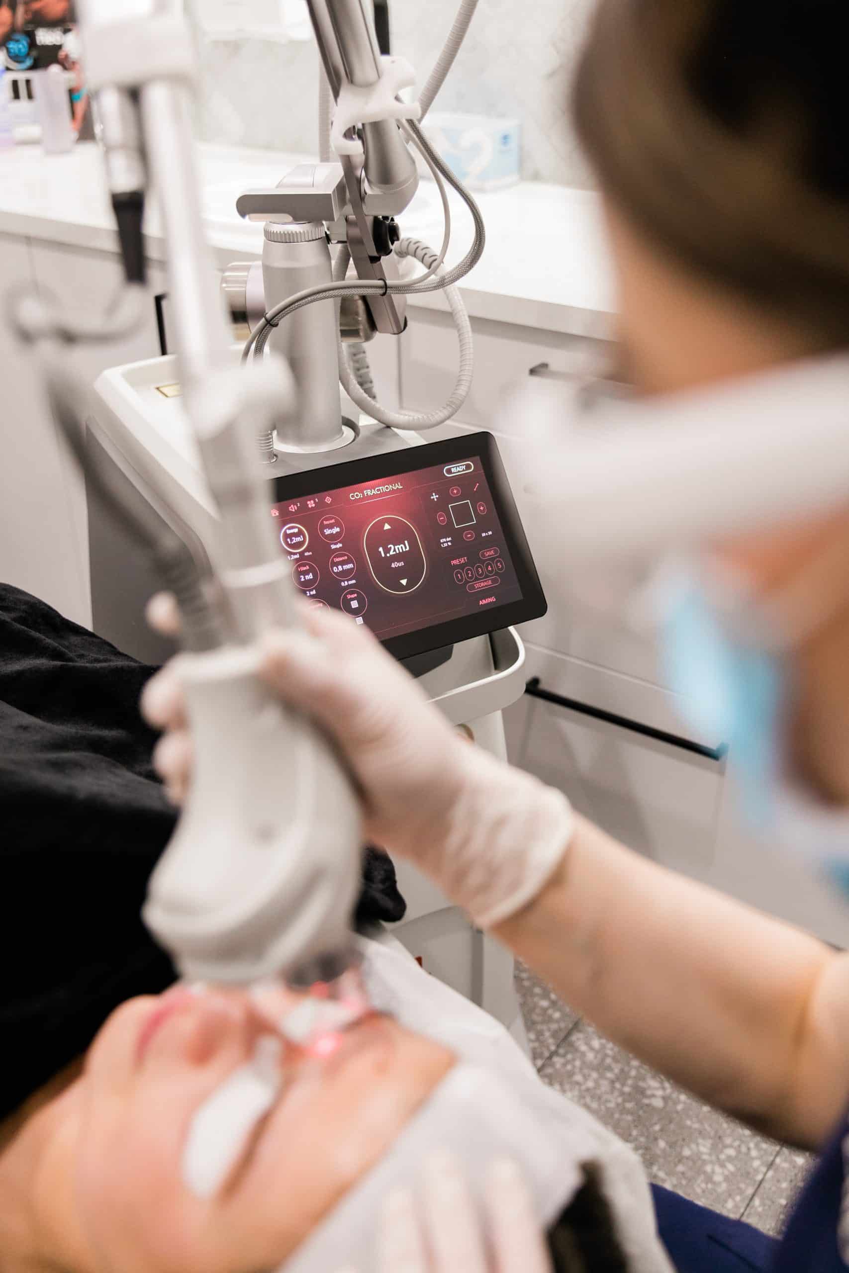 Client receiving fractional CO₂ laser treatment at The Derm Lab Melbourne
